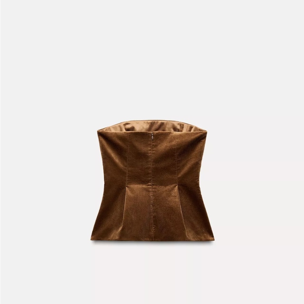 Zara Strapless Corduroy Top